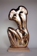 Marg Moll, Torso, Holz, Bronze, H 89,5 cm, 1956